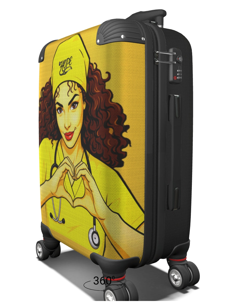 HOPE Healthcare Worker Suitcase – Heart Hands, Scrubs & Stethoscope (Copy)
