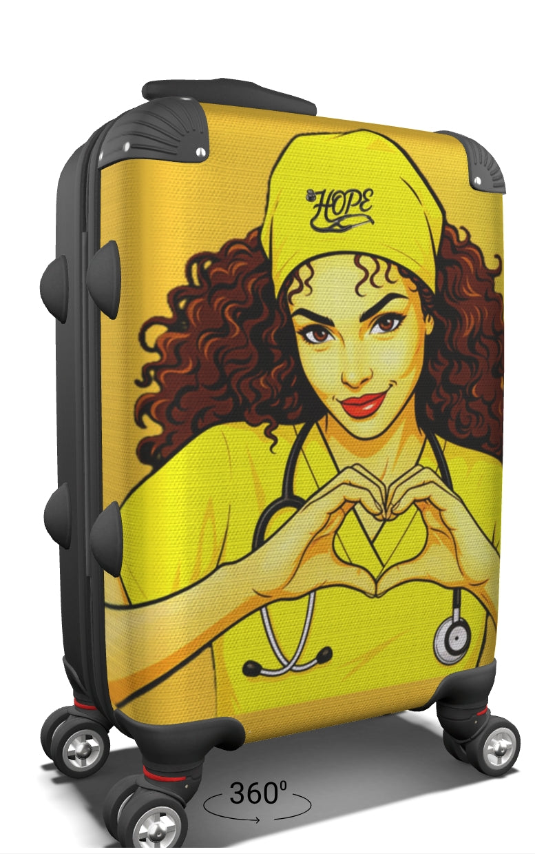 HOPE Healthcare Worker Suitcase – Heart Hands, Scrubs & Stethoscope (Copy)
