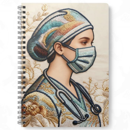 Threaded Tribute Spiral Notebook — One-of-a-Kind Embroidered Illustration