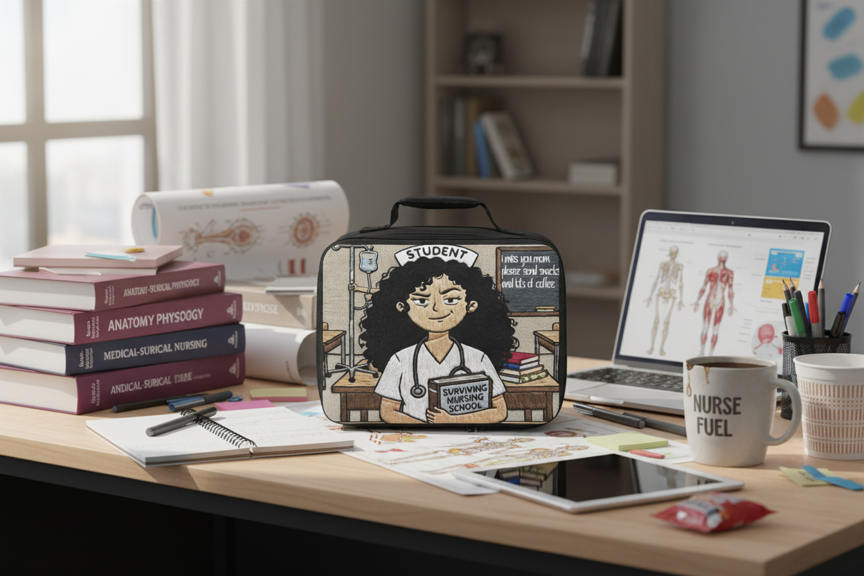 Surviving Nursing School Lunch Bag — "I miss you mom, please send snacks and lots of coffee"