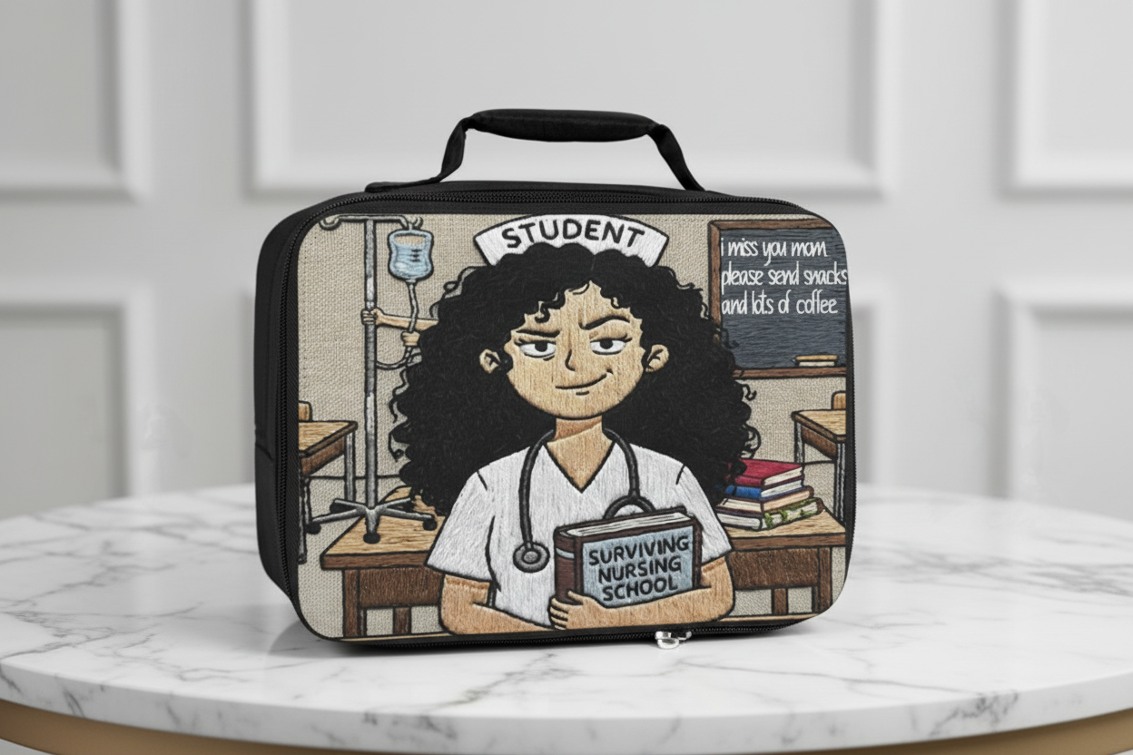 Surviving Nursing School Lunch Bag — "I miss you mom, please send snacks and lots of coffee"