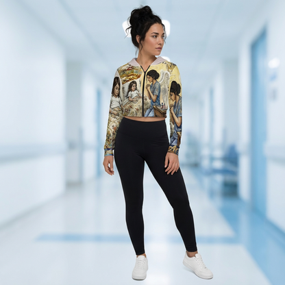 Nurse Angel Chiffon Cropped Jacket zipper coat