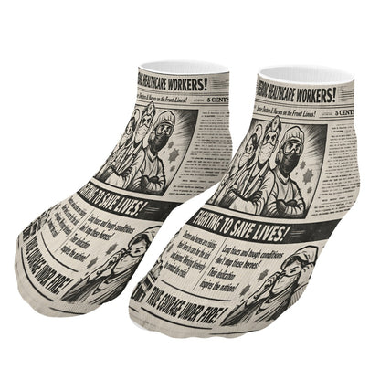 BluTokyo Heroic Healthcare Socks — Vintage Front‑Page Edition (5 Pairs Of The Same Picture)
