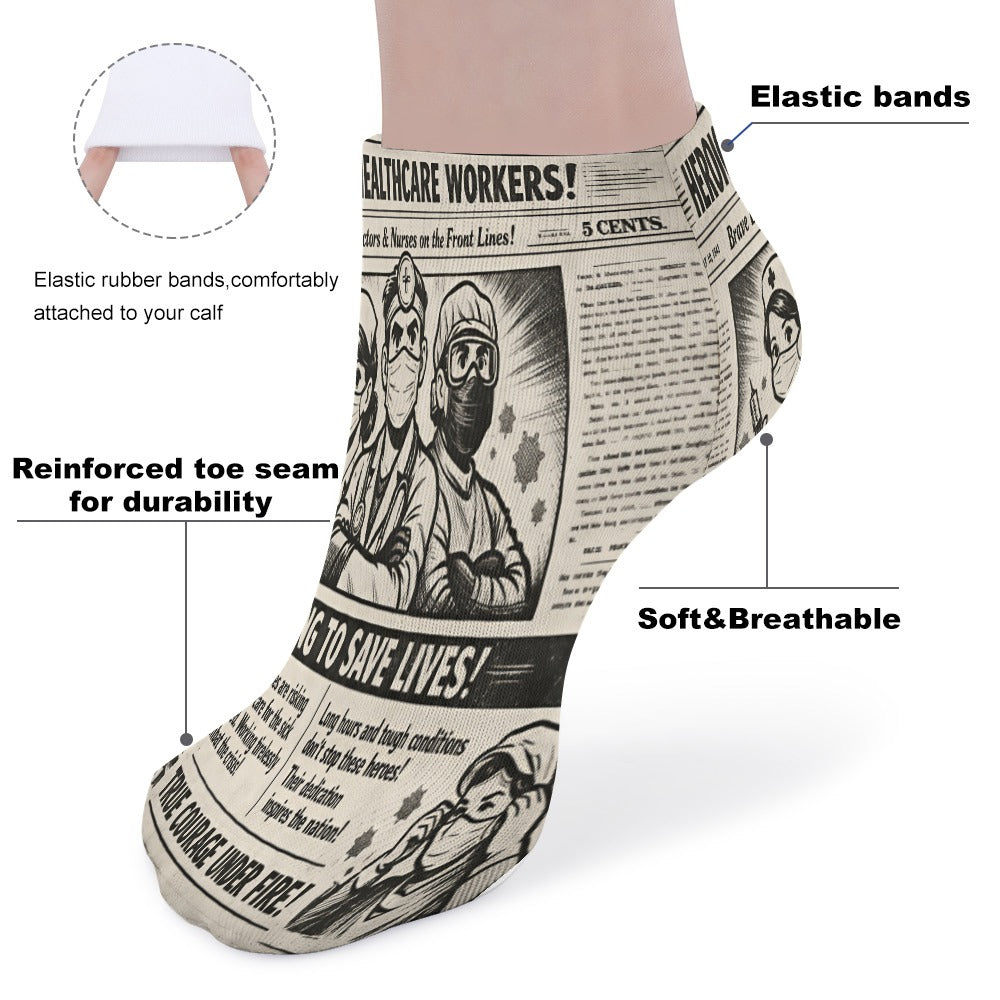 BluTokyo Heroic Healthcare Socks — Vintage Front‑Page Edition (5 Pairs Of The Same Picture)