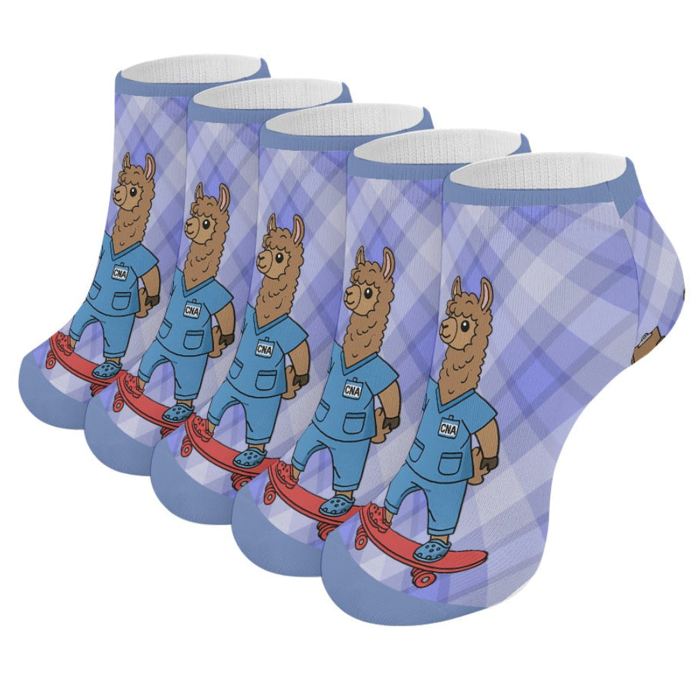 BluTokyo Llama CNA Socks — Shift on Wheels (5 Pairs Of The Same Picture)