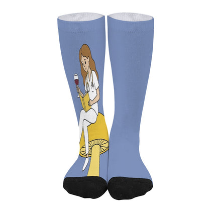 BluTokyo Nurse Unwind Socks — Mushroom Lounge Edition