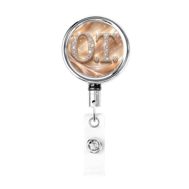 O.T. Badge Reel – Pearl Shine, Therapy Power-Heavy Duty Metal Badge Reel