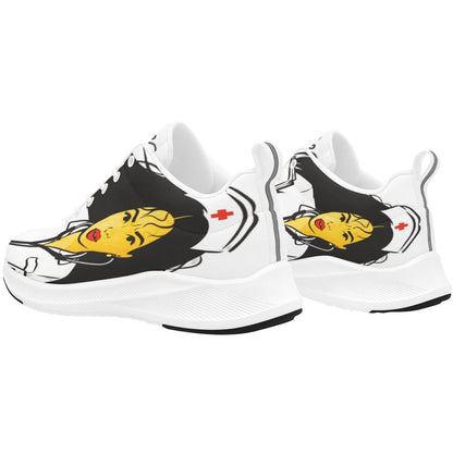 Comic Strip Nurse Custom Sneakers – Bold Portrait Edition