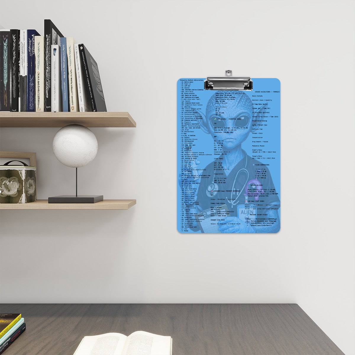 Galactic RN Clipboard — Sci‑Fi Nurse with Quick‑Check Charts