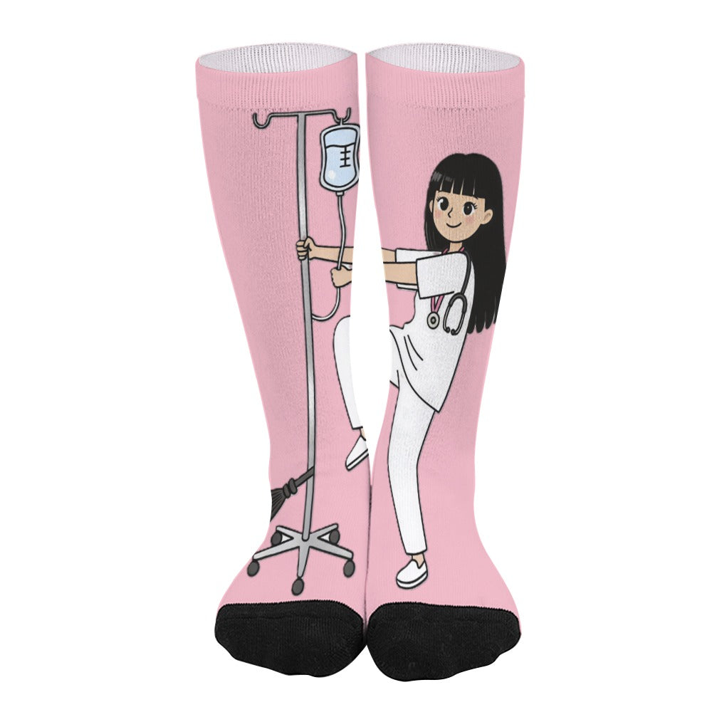 - BluTokyo Nurse IV Pole Dance Socks — Pink Shift Edition