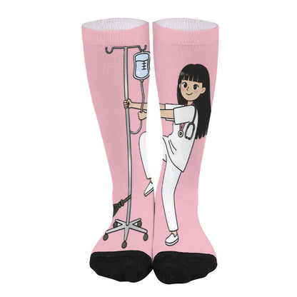 - BluTokyo Nurse IV Pole Dance Socks — Pink Shift Edition