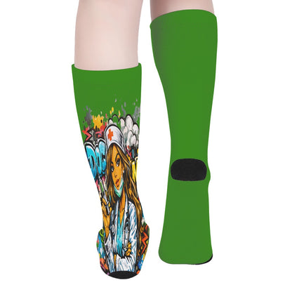Luxe DOC Power Socks — White Coat Graffiti Collection