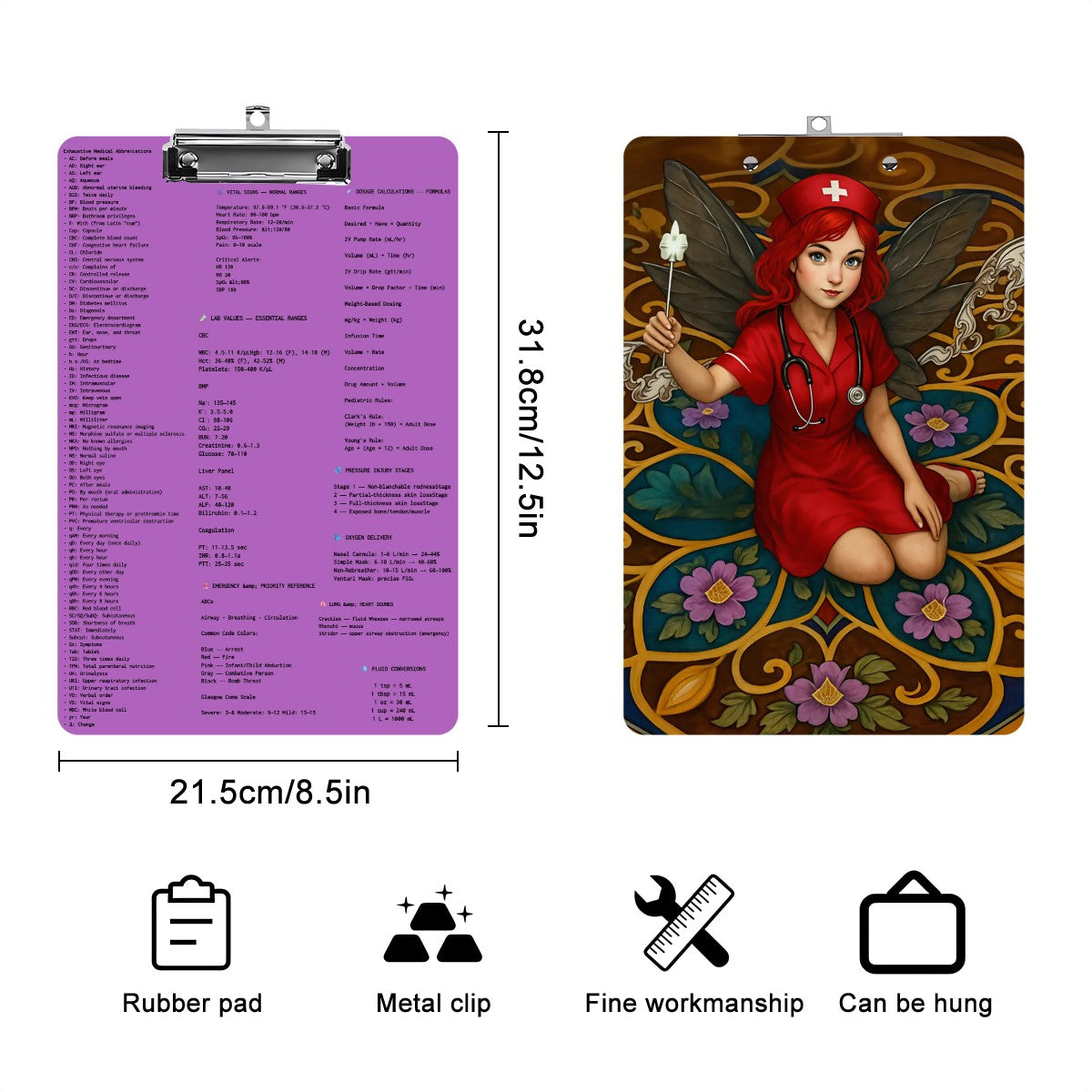 Nurse Fairy Magic + Medical Reference Clipboards