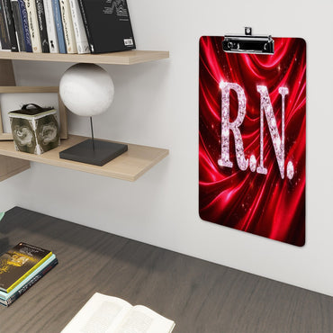 R.N. Clipboard – Satin Red, Nurse Royalty-Acrylic Clipboard