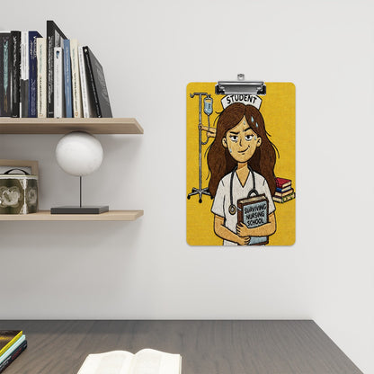 Stitched & Stressed — Nursing Student Faux Embroidery Clipboard