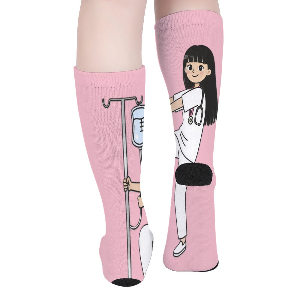 - BluTokyo Nurse IV Pole Dance Socks — Pink Shift Edition