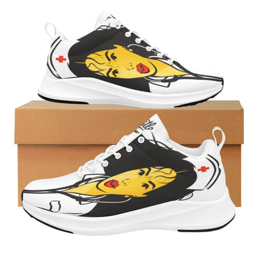 Comic Strip Nurse Custom Sneakers – Bold Portrait Edition